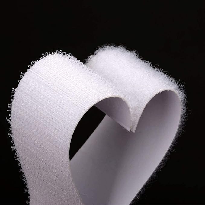 BRAVESHINE Industrial-Strength Self Adhesive Hook and Loop Roll - 0.8 Inch 16.5FT Double Side Hook and Loop Strips Fasteners Tape for Sewing, Pedal Board, Mounting or Hanging Items - White Tape