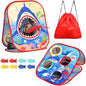 Bean Bag Toss Game for Kids/Double-Sided Foldable Cornhole Board/Backyard Beach Yard Outdoor Toys for Kids Ages 4-8/5-Second Setup/Party Supplies for Kids