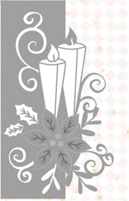 Metal Cutting Dies DIY Merry Christams Embossing Stencil Template Scrapbooking Card Making Mold Photo Album Arts Crafts Tools (Christmas Candle lace-7.6x12.9cm)