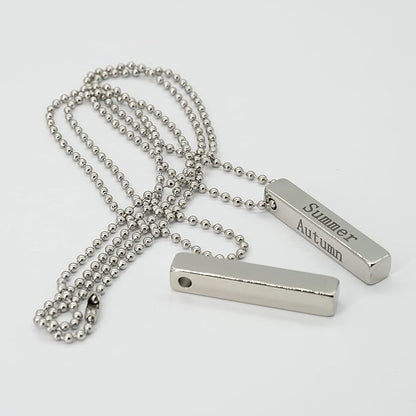 StayMax Rectangle Bar Engraving Blanks Stainless Steel Engraving Blank with Ball Chain 5 Pack