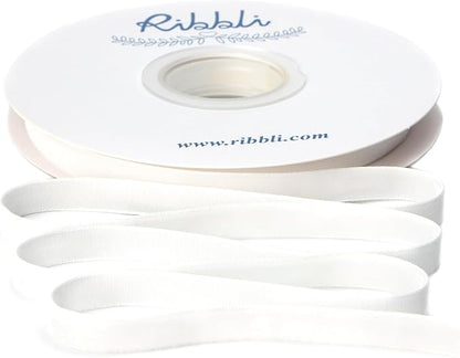 Ribbli Polyester Cream White Velvet Ribbon,3/8 Inches Continuous10-Yard Spool,Off White Christmas Ribbon for Gift Wrapping,Floral Bouquets, Home Decor