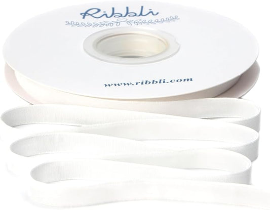Ribbli Polyester Cream White Velvet Ribbon,3/8 Inches Continuous10-Yard Spool,Off White Christmas Ribbon for Gift Wrapping,Floral Bouquets, Home Decor