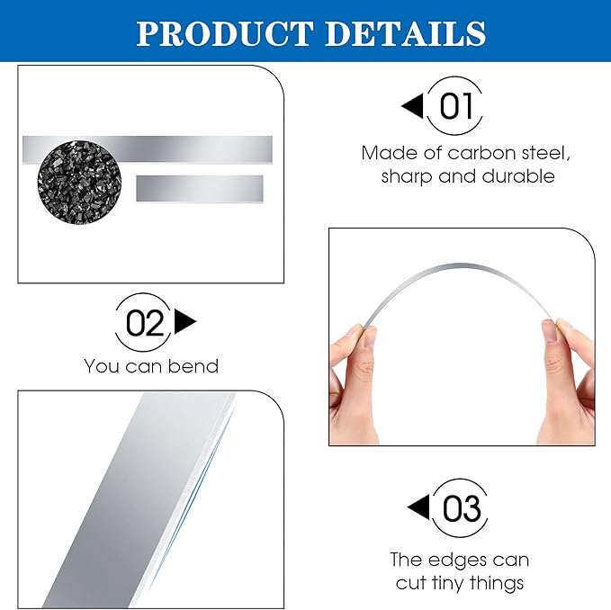 Honoson 5 Pieces Flexible Polymer Clay Tissue Blade Cutters Slicer Carbon Steel Polymer Clay Cutting Slicing Tools for Blade DIY Shaping Modelling Slicing Sculpting, Straight and Wave