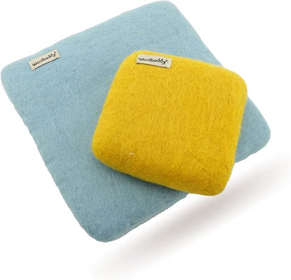 Woolbuddy Needle Felting Pad – Blue Wool Mat 10x10x1.5" – Foam Alternative Base for 3D, Wet, & Dry Felting Crafts