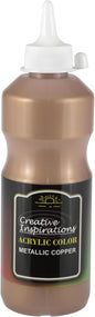 Creative Inspirations Acrylic Paint - Metallic Copper - 500 mL Bottle - Smooth & Creamy Consistency, Vibrant Pigmentation, Great Coverage for Artists - Clean Up with Soap & Water