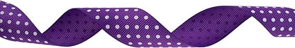 Polka Dot Grosgrain Ribbon 25 Yard Each Roll 100% Polyester (1", Purple)