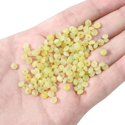 Natural Lemon Jade Disk Stone Beads 4x2mm 160pcs Rondelle Loose Semi Gemstone Beads for Jewelry Making Design