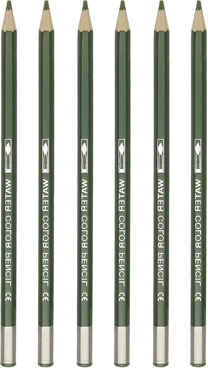 PATIKIL Watercolor Pencil, 6Pcs Water Soluble Pencils for Blending, Coloring, Sketch Drawing, Painting, Olive Green