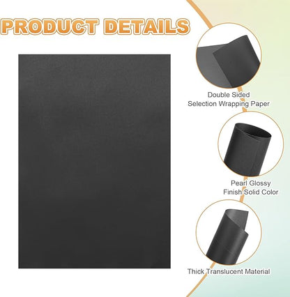 MECCANIXITY 100 Sheet Colored Vellum Paper 5.9" x 8.3", 100gsm Translucent Printable Vellum Sheets for Printing Wedding Invitations Inkjet Laser Printer, Black