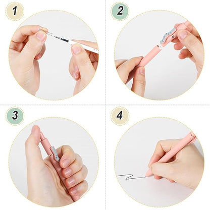 FIOVER Cat Pens,8Pcs 0.5mm Quick Dry Black Ink Fine Point Smooth Writing Pens, High-End Series Ballpoint for Journaling Note Taking, Cat Lover Gifts for Women(8Pcs Cat pen)