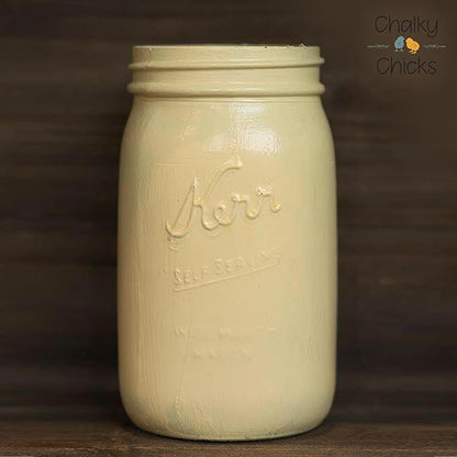 Chalky Chicks All-in-One Chalk Paint for Furniture or Cabinet - 4Fl Oz - Matte Finish Daisy (Light Yellow) for Metal, Wood Furniture Paint - No Sanding All-in-One for Home Decor & Crafts, USA Made