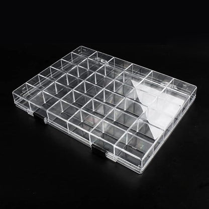 36 Grids Clear Plastic Organizer Box, Craft Storage Container for Beads Organizer, Art DIY, Crafts Jewelry Storage, Fishing Tackles, Rock Collection, 1 Pack