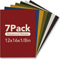 ROBOTIME 7-Pack Double-Sided Colored 1/8" Plywood Sheets - 12 x 16 x 1/8 Inch - Roller-Coated Solid Color 3mm Craft Wood Sheets for Laser Cutting - Assorted Colors - WB123