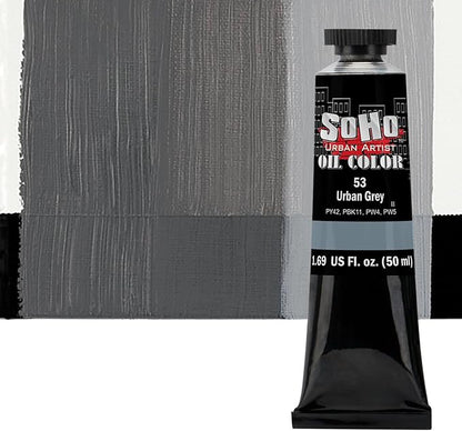 Soho Urban Artist Oil Paint - Urban Grey, 50 ml Tube - Best Valued Oil Colors for Painting, Excellent Pigment Load