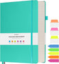 Lined Notebook Journal for Women Men, B5 College Ruled Notebook, 312 Numbered Pages Notebooks for Work, 100gsm Paper Daily Journal, Hardcover Vegan Leather Journals for Writing Office, Peacock Blue