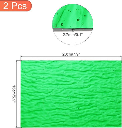MECCANIXITY 2 Pcs Stained Glass Sheet Mosaic Tile 7.9 Inch x 5.9 Inch Emerald Green Stained Glass Sheets for Crafts DIY Art Project