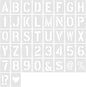 2 Inch 42 Pcs Reusable Letter Number Symbol Stencils, Plastic Painting Templates for Wood Wall Fabric Rock Chalkboard Signage School Door Porch DIY Art Craft Decoration Projects