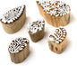 Small Floral Design Pottery Stamps - Indian Wooden Printing Stamps for Block Printing/Craft Card Making/Scrapbook/Clay Set of 5 | Hashcart®