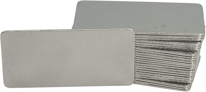 StayMax Stainless Steel Engraving Blank Tags Rectangle Stamping Blanks Blank Metal Plate 25 Pack 1x2Inch