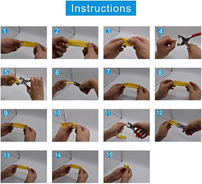 200Pcs Snap Fastener Tool Diameter 9.5mm Metal Eyelets Shoes Clothes Crafts with Heavy-Duty Eyelet Grommet Pliers