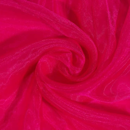 Fynite Sheer Organza Fabric | 20 Yards Long | 44" Wide | Bridal Solid Sheer Organza Bolt for Wedding Dress Fashion Craft Decorations Silky Shiny Sheer Organza - (Hot Pink, 20 Yrads)
