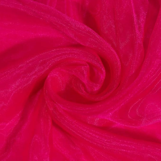 Fynite Sheer Organza Fabric | 20 Yards Long | 44" Wide | Bridal Solid Sheer Organza Bolt for Wedding Dress Fashion Craft Decorations Silky Shiny Sheer Organza - (Hot Pink, 20 Yrads)