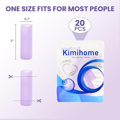 20 PCS Gel Finger Sleeve Protectors - Silicone Finger Sleeves with Lavender Extract - Finger Cots Bandages Provide Relief for Finger Cracking, Corns, Blisters and Calluses Protect (Purple)
