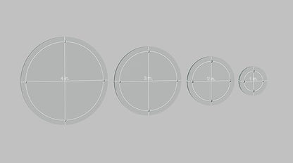 Hexagon, Circle, and Square Acrylic Quilting Templates - 12 Pieces with 4", 3", 2", 1" Sizes - 1/4" Seam Allowance - Durable Clear Acrylic for Quilting, Patchwork, Sewing, & DIY Projects