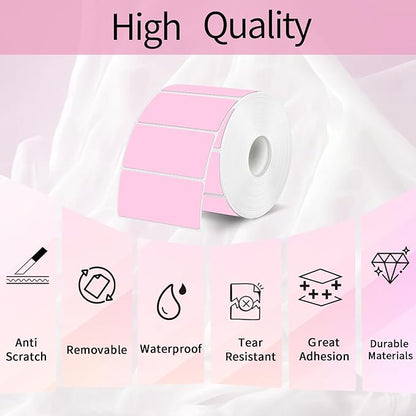 STARLIBOO 3x2 inch Color Direct Thermal Label Stickers for Shipping, Barcode, Address, Compatible with Rollo Label Printer & Zebra Desktop Printers (Pink)