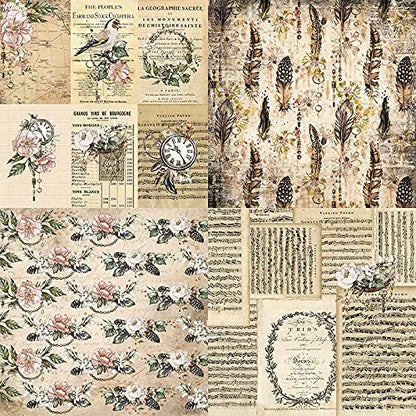 Scrapbook Paper 6x6 Vintage Floral Designs – 24 Sheets Single-Sided Cardstock for Junk Journal, Cardmaking, DIY Crafts, Decoupage, Scrapbooking Background Paper Pad