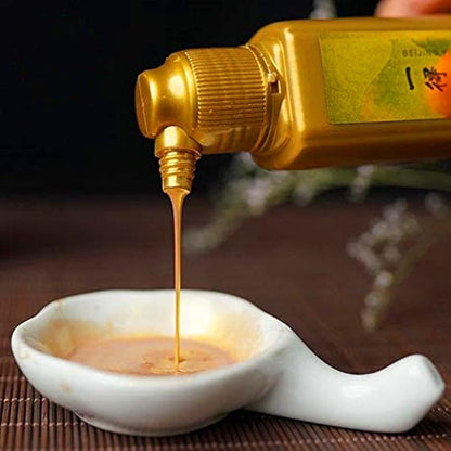 MEGREZ Yidege Colored Ink Liquid Sumi Ink for Calligraphy Practice and Chinese Brush Painting Drawing Writing Traditional Artworks, Gold - 99g (3.5 oz)