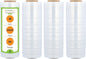 PSBM Stretch Wrap, 4 Pack, 18 Inch x 2000 Feet, 60 Gauge, Clear Plastic Cling, Cast Hand Stretch Film Rolls for Packaging Moving Packing Pallets