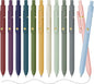 Gel Pens, 12 Pack Gold Retro and Gold Morandi 0.5mm Black Ink Pens Fine Point Smooth Writing Pens for School Office Supplies, Gifts for Women Girls