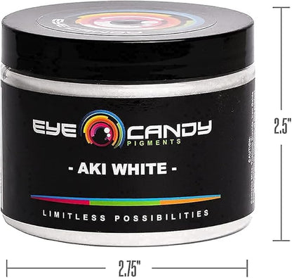 Eye Candy Pigments Premium White Mica Powder - AKI White (50gr) - for Epoxy, Resin, Soap, Paint, Woodworking, Acrylic Pouring, Bath Bombs, Fishing Lures - DIY Arts and Crafts Additive