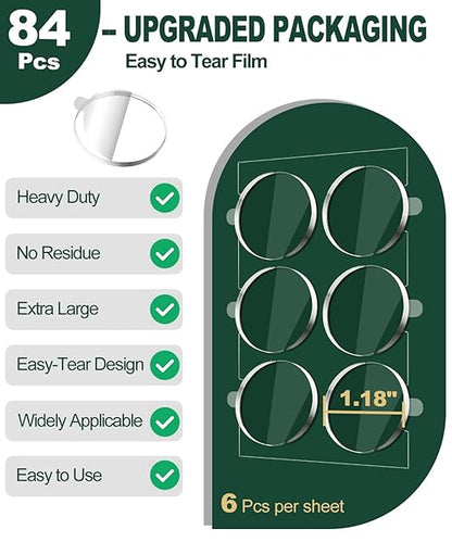 Extra Large 1.18" Museum Sticky Putty Heavy Duty Removable No Residue, Upgraded Easy-Peel Film, Wall Putty for Hanging Things, Crafts, Balloons, Posters & DIY, 84 Pcs