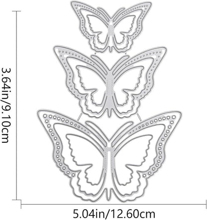 Cutting Dies Metal Stencils Scrapbooking Tools DIY Embossing Template for Paper Card Making Album Arts Crafts Supplies (3D butterfly-9x12.6cm)