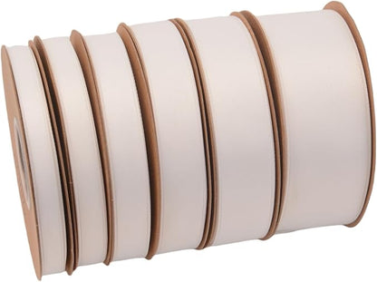 Double Side Satin Ribbon, Continuous 20 Yards,Use for Craft Bows Bouquet, Gift Wrapping, Wedding Decoration, Floral Arrangement (White, 1 inch)