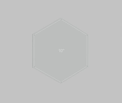 Hexagon Quilting Template Set - 1", 2", 3", 4", 5", 6", 7", 8", 9", 10", 11", 12" with 1/4" Seam Allowance - Durable Acrylic Templates for Quilting, Patchwork, Crafting, & Sewing Projects