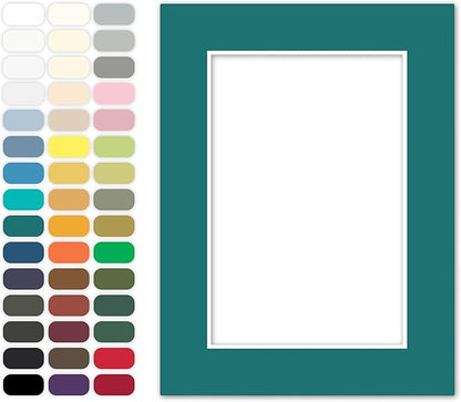 Poster Master Teal Matboard – 4-Ply Acid-Free Picture Mat Board with 45° Beveled Cut, Made in USA, Custom Cut to Any Size, 1/16" Thickness for Framing & Displays