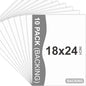 10 Pack Backing Boards, 18x24 Uncut White Mats Matboards, Acid-Free Backerboards for Art Prints, Ideal for Photos, Pictures, Prints, and Frames