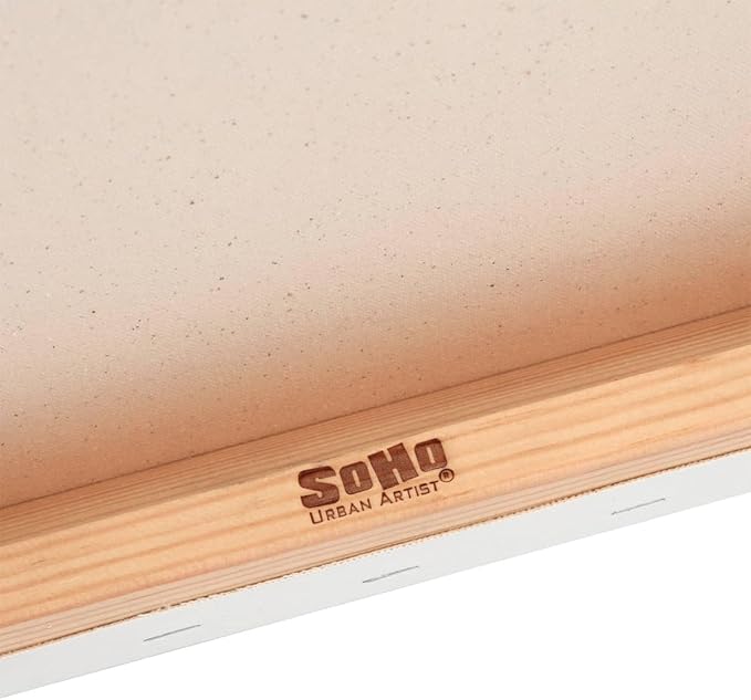 SoHo Urban Artist, 30x36 Heavyweight Stretched Cotton Canvas for Painting - 1.5" Deep- 3 Pack, Triple Primed, 100% Cotton Canvas, Archival, Universal Primed for Oil, Acrylic, Alkyd, Mixed Media