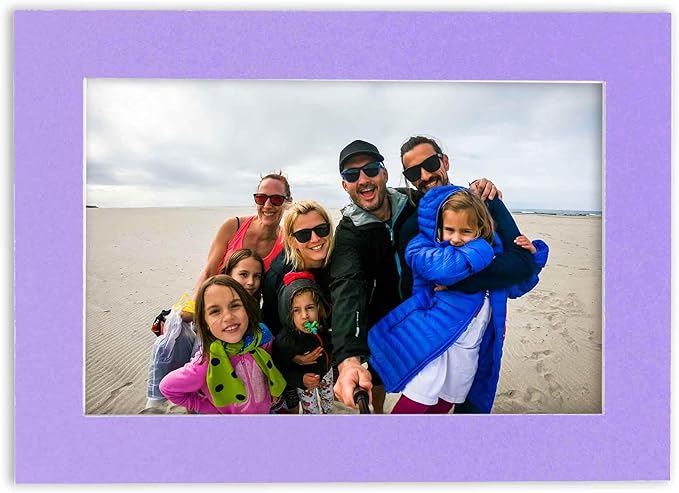 8x10 Mat Bevel Cut for 5x8 Photos - Acid Free Light Purple Precut Matboard - For Pictures, Photos, Framing - 4-ply Thickness