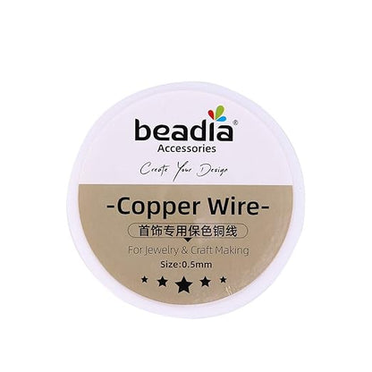 Gold Copper Wire 0.5mm Bead Cord for Bracelet Necklace Charm Beading Jewelry Making 22yard