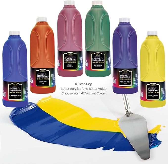 Creative Inspirations Acrylic Paint - Cobalt Blue - 1.8 Liter - Smooth & Creamy Consistency, Vibrant Pigmentation, Great Coverage for Artists - Clean Up with Soap & Water