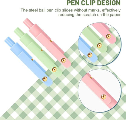 Ddaowanx Colorful Gel Pens, 0.5mm Fine Point Retractable, Cute Pens with Colored Writing and Sketching, Nursing School Essentials,School Supplies, Gifts for Nurse (24Pcs-Aesthetic Colors)
