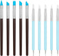 Amrules 10Pcs Clay Sculpting Tools, Practical Dual-End Rubber Pens and Dotting Tools Kit for Adults, Rock Painting, Nail Art, Carving, Drawing, Art Modeling, Shaping, Pottery Craft, Silicone Brushes