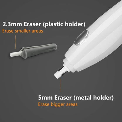 AFMAT EE03 Electric Eraser for Artists, 140 Eraser Refills, Rechargeable Electric Erasers for Drawing, Artist Erasers for Drafting, Painting, Sketching, Architectural Plans, Detailer Tool-White