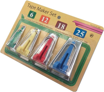 HONEYSEW Bias Tape Maker Set 6MM 12MM 18MM 25MM Sewing Quilting Tools (BTM-4pcs/pack)