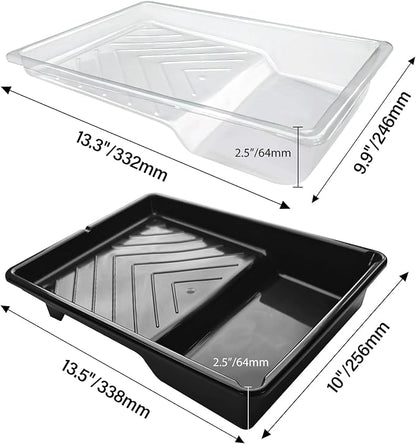 6 Pack Paint Tray Liners 7 Inch, 3 Heavy-Duty Plastic Trays with 3 Disposable Clear Liners, Paint Roller Trays, Paint Pan Liners for Walls, Furniture & DIY Painting Projects