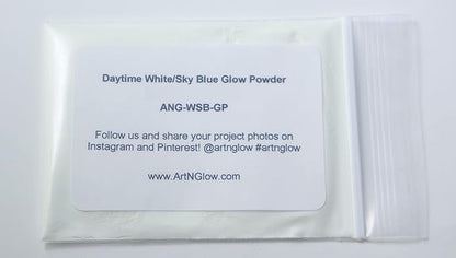 Glow in The Dark Pigment Powder - Neutral and Fluorescent Color for Art Painting, Fine Art, Nail Art Paint, and DIY Crafts - Long Lasting 10+ Color Options - Neutral Sky Blue - (30 Grams/1 Ounce)